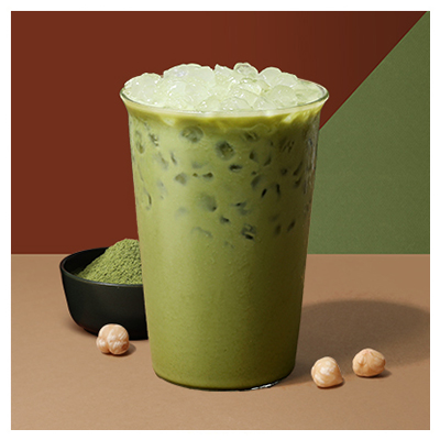 Iced Hazelnut Matcha Latte